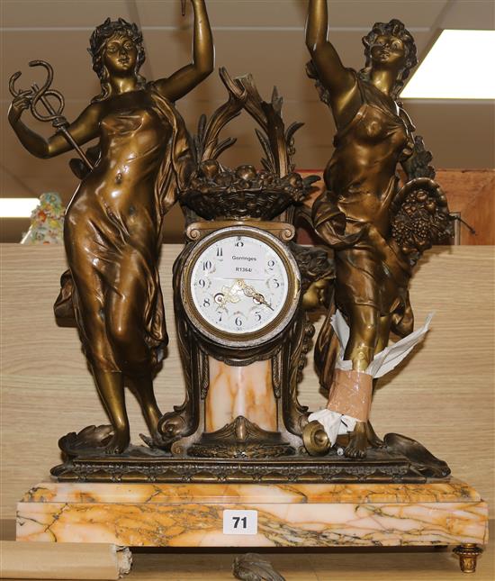 A 19th century French 3-piece clock